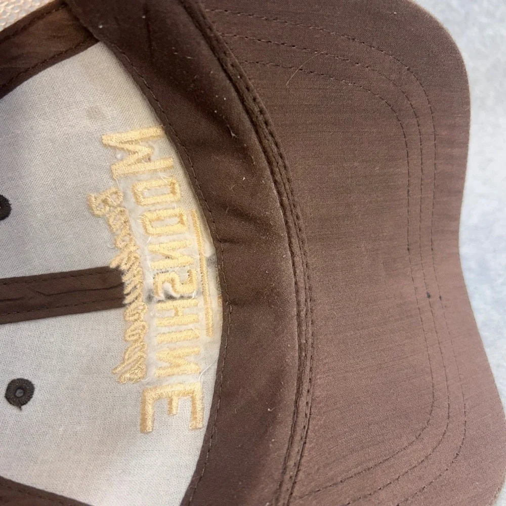Backwoods Moonshine Mens Brown Infinity Trucker Hat Snapback Mesh Cap OSFM